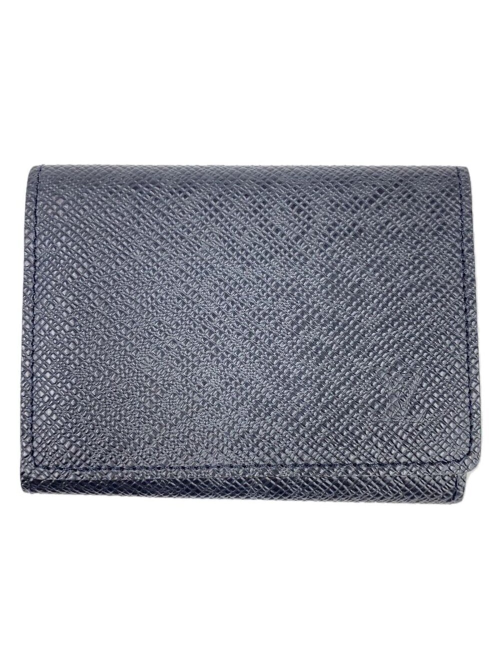LOUIS VUITTON Envelope Wallet Carte de Visite Taiga Leather Black Solid